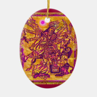 Cerâmica Ornamento do Oval de Durga da deusa