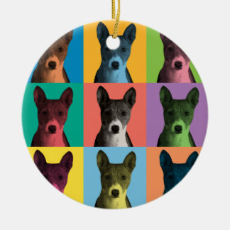 Cerâmica Ornamento do pop art de Basenji