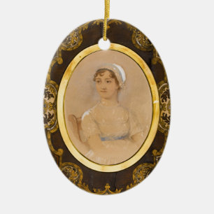 Cerâmica Ornamento do retrato de Jane Austen