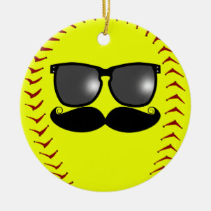 Cerâmica Ornamento do softball de Fastpitch do bigode