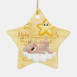 Cerâmica Ornamento do solstício de Baby's1st
