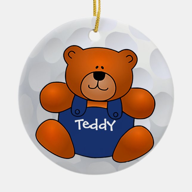 Cerâmica Ornamento do Urso de Teddy Golf Ball (Frente)