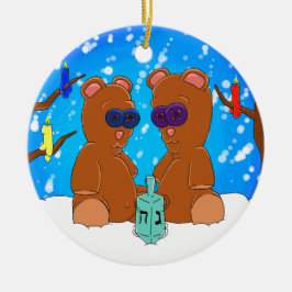 Cerâmica Ornamento do urso de ursinho de Hanukkah