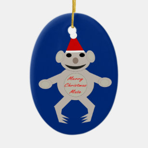 Cerâmica Ornamento do Urso Koala de Natal Australiano