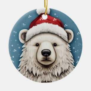Cerâmica Ornamento do Urso Polar de papais noeis