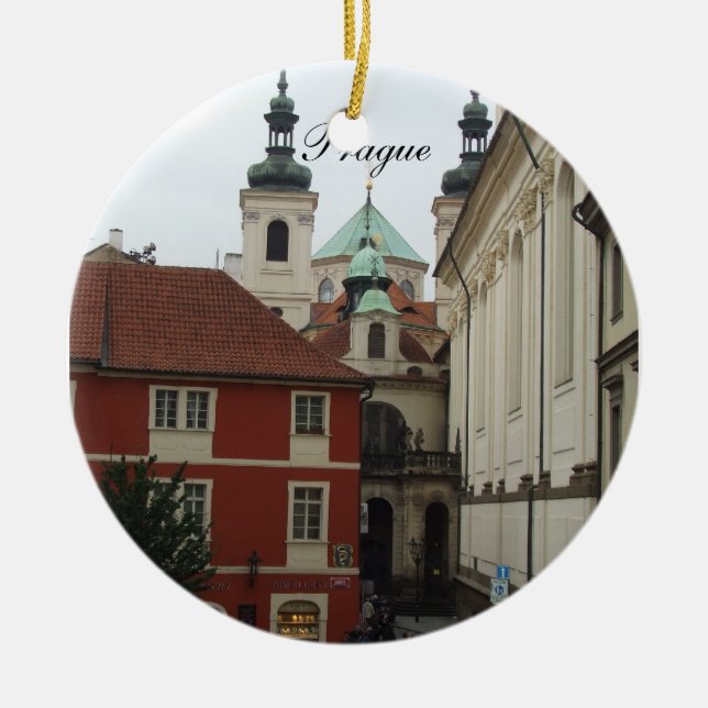 Cerâmica Ornamento do viagem de Praga (Frente)