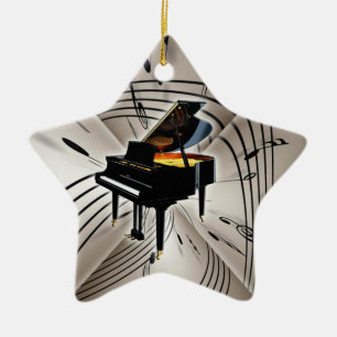 Cerâmica Ornamento do Xmas do Natal do teclado de piano da