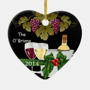 CERÂMICA ORNAMENTO DOS AMANTES DE VINHO 2014 PERSONALIZADO