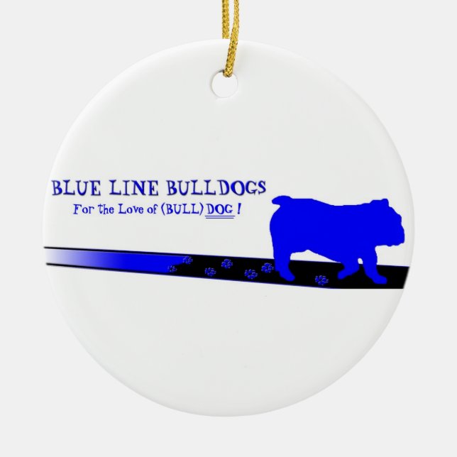 Cerâmica Ornamento dos buldogues de Blue Line (Frente)