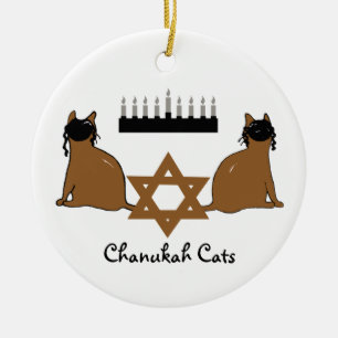 Cerâmica Ornamento dos gatos de Chanukah