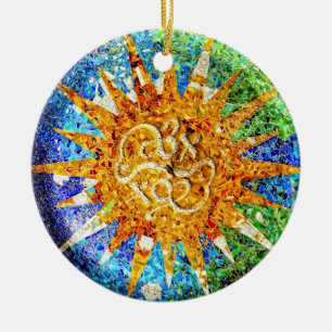 Cerâmica Ornamento dos mosaicos de Guell do parque