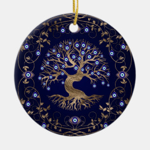 Cerâmica Ornamento dos Olhos do Mau de Árvore da Vida