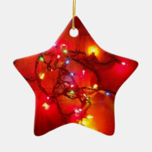 Cerâmica Ornamento em estrela de 'Luzes coloridas'