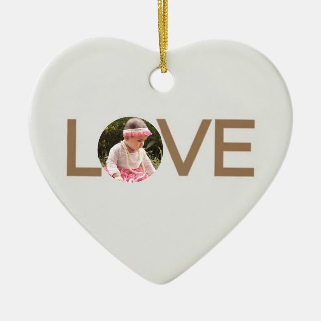 Cerâmica Ornamento em Forma de Foto para Bebê Com Amor Pers (Frente)