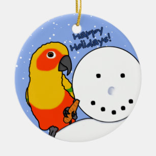 Cerâmica Ornamento engraçado de Sun Conure do boneco de