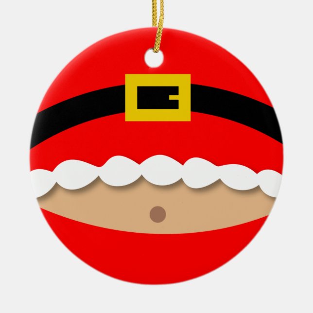 Cerâmica Ornamento engraçado do terno de Papai Noel (Frente)