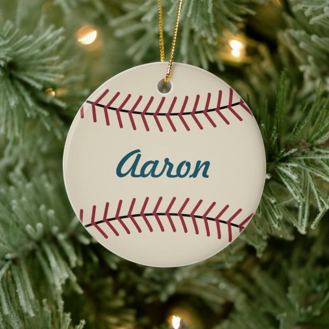 Cerâmica Ornamento Esportivo de Beisebol de Natal Personali (Árvore)