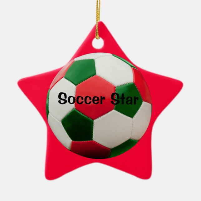 Cerâmica Ornamento Estrela de Futebol (Frente)