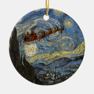 Cerâmica Ornamento estrelado da noite de Natal