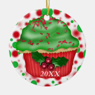 Cerâmica Ornamento FEITO SOB ENCOMENDA 2012 do CUPCAKE de