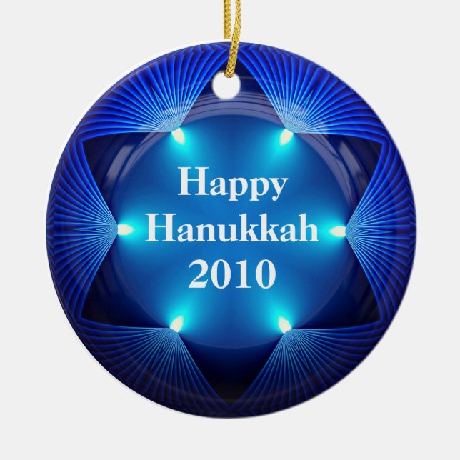 Cerâmica Ornamento Feliz de Hanukkah 2010 (Frente)