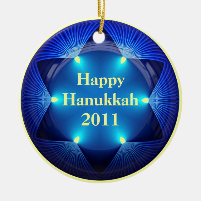 Cerâmica Ornamento Feliz de Hanukkah 2011 (Frente)