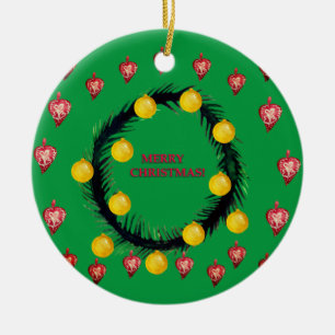 Cerâmica Ornamento Feliz de Natal