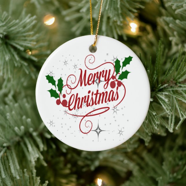 Cerâmica Ornamento Feliz de Natal (Árvore)