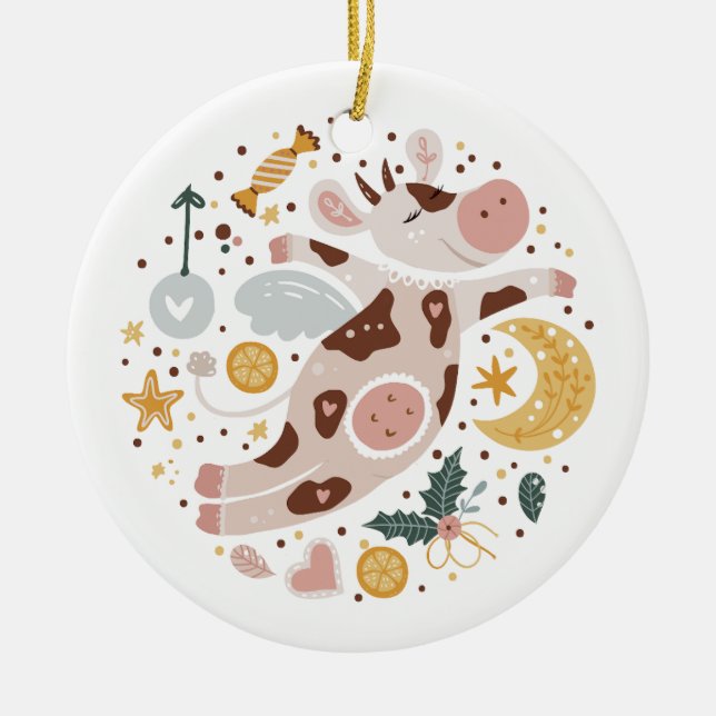 Cerâmica Ornamento Festivo De Nozes (Frente)