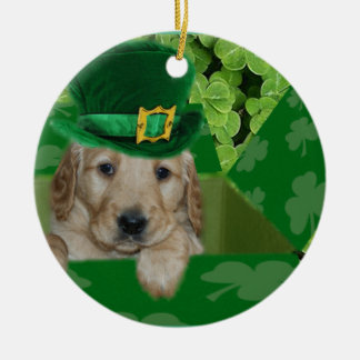CERÂMICA ORNAMENTO - FILHOTE DE CACHORRO IRLANDÊS PEQUENO -