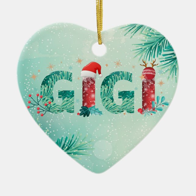 Cerâmica Ornamento Gigi de Natal (Frente)