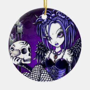 Cerâmica Ornamento góticos do anjo do crânio de "Gabriell