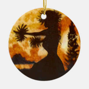 Cerâmica Ornamento havaiano do dançarino de Hula
