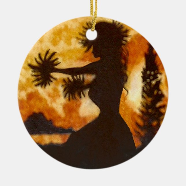 Cerâmica Ornamento havaiano do dançarino de Hula (Frente)