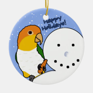 Cerâmica Ornamento inchado do Caique do boneco de neve