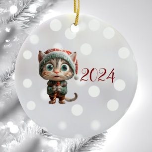 Cerâmica Ornamento Inocente de Elf de Natal