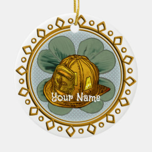 Cerâmica Ornamento irlandês de bombeiro