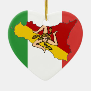Cerâmica Ornamento italiano de Sicília da bandeira