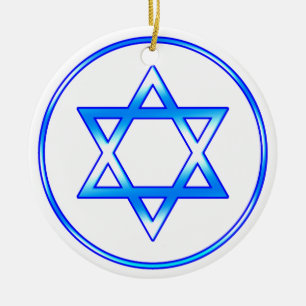 Cerâmica Ornamento judaico da estrela de David