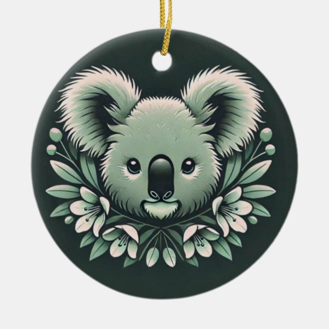 Cerâmica Ornamento Koala / decoração de enforcamento Koala (Frente)