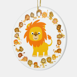Cerâmica Ornamento Lion Mandala De Cartoon Bonito