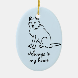 Cerâmica Ornamento Memorial de Cães Personalizável