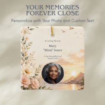 Ornamento Memorial de Foto Personalizado com Códig