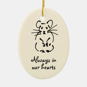 Cerâmica Ornamento Memorial de Hamster Personalizável
