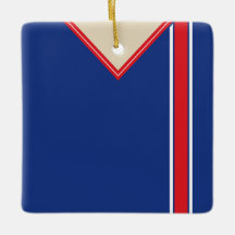 Ornamento Modelo de Futebol Jersey, Blue Red