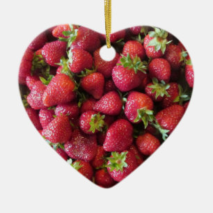 Cerâmica Ornamento - Morangos De Verão