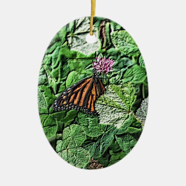 Cerâmica Ornamento Natureza De Desenho Da Borboleta Monarch (Frente)