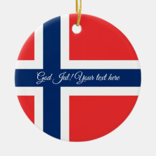 Cerâmica Ornamento norueguês da árvore de Natal de julho 