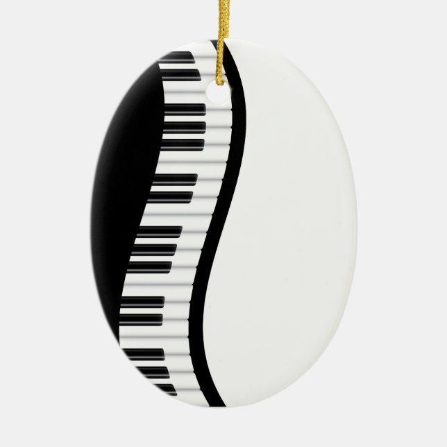Cerâmica Ornamento ondulado do teclado de piano (Frente)