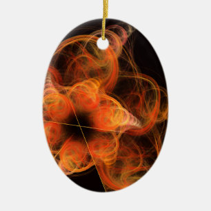 Cerâmica Ornamento Oval Abstrato de Arte Lightworks